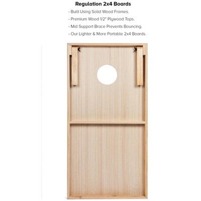 Royal Blue and Gray Striped Cornhole Board Set with Bean Bags