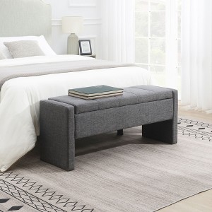 NicBex 47.25" Modern Storage Ottoman Bench,Foot Rest with Hidden Compartment,End of Bed Storage Bench for Bedroom,Living Room,Bedroom Furniture - 1 of 4