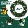 Syemin Wreaths 48in Christmas Wreath Artificial Xmas Wreath 450 PVC Tips for Front Door Gate Wall Xmas Party Decorations, Green, 5"*48"*48" - 2 of 4