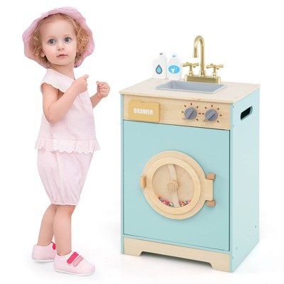 Safstar Kids Washer Playset with Laundry Detergent & Hand Sanitizer Rotating Wheel