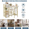 Dining Table Set for 2,3-Piece Expandable Bar Table and Chairs Set with Storage Shelves - 4 of 4