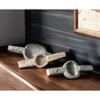 HomeRoots Set of Three 3" White Solid Wood Tabletop Sculpture - 2 of 4