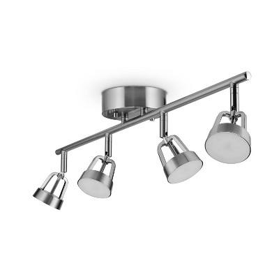 Smart Brushed Nickel 28W 4-Light White LED Wi-Fi Enabled Voice Activated Track Lighting Kit