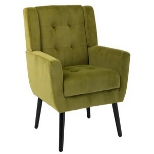 29.6"Modern Soft Velvet Material Ergonomics Accent Chair,Green - 1 of 4