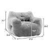 Teddy Fabric Bean Bag Chair with Armrests and Removable Cover, High-Density Foam-Filled Lazy Sofa, No Assembly Needed-Baofuwish - 4 of 4