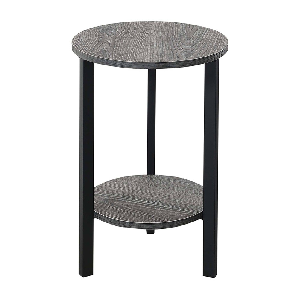 Photos - Flower Pot 23.75" Graystone 2 Tier Plant Stand WeatheredGray/Black - Breighton Home W