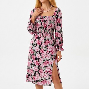pink layered dress Floral Mesh - Ruffle Layers & Puff Sleeves Olive Green Dresser Size:Mom S Buttery yellow midi dress Sleeveless Back