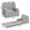 Kids Couch, 2-in-1 Convertible Teddy Fleece Fabric Toddler Sofa Chair, Soft Fold Out Couch Lounger for Kids - 3 of 4
