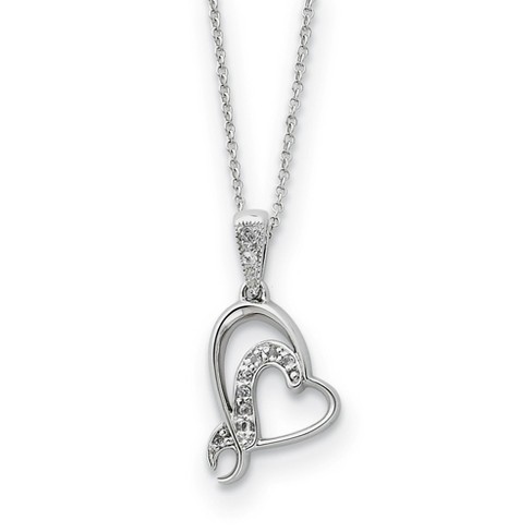 Black Bow Jewelry Sterling Silver & CZ My Sister or My Bridesmaid Heart Necklace, 18 In. - image 1 of 4