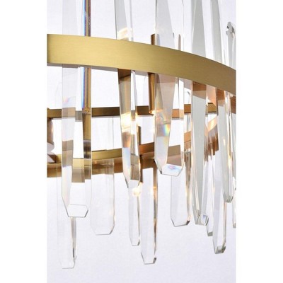 Satin Gold Crystal 14-Light Pendant Chandelier