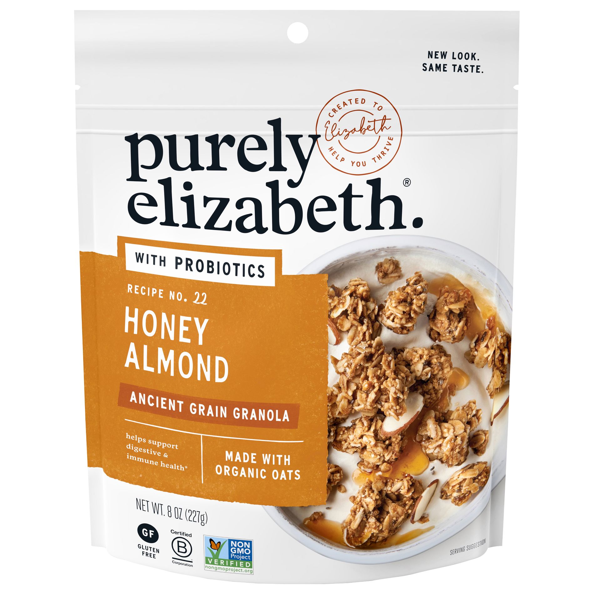 purely elizabeth. Honey Almond Probiotic Granola - 8oz