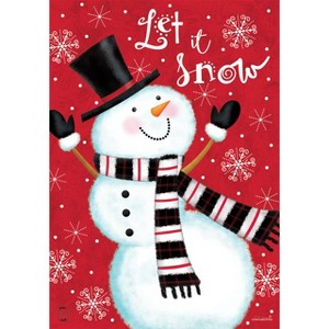 Briarwood Lane Snowman Celebration Winter House Flag Let It Snow - 1 of 4