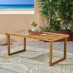 NicBex Outdoor Dining Table,Square/Rectangular Patio Table with Acacia Wood Top for 3-4 Person,Outdoor Furniture - 1 of 4