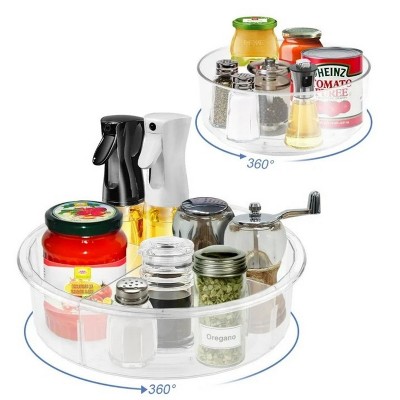 LunaLulinlk 2 Pack Lazy Susan Organizer Turntable for Cabinet, Rotating Condiment Organizer for Kitchen Pantry Organizers and Storage