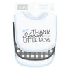Hudson Baby Infant Boy Fiber Filled Drooler Bibs 3pk, Thank Heaven Blue Stars, One Size - 2 of 4