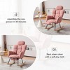 AENKYO 300LB Capacity Soft Teddy Fabric Rocking Chair w/Pocket - Ergonomic Nursery Glider, Solid Wood Base with Headrest for Living Room & Bedroom - 3 of 4