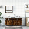 vidaXL 3-Piece Smoked Oak Bathroom Furniture Set - Engineered Wood Wall-Mounted Storage Cabinets & Mirror - 3 of 4