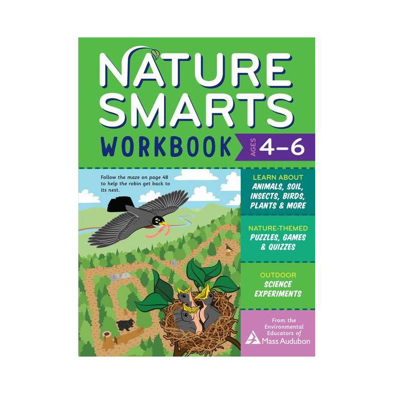 Nature Smarts Workbook, Ages 4-6 - by  The Environmental Educators of Mass Audubon (Paperback), 1 of 2