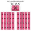 Big Dot of Happiness Chic 70th Birthday - Pink, Black and Gold - Mini Candy Bar Wrapper Stickers - Birthday Party Small Favors - 40 Count - 3 of 4