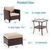 Sonkuki 5 Pieces PE Rattan Furniture Set with Side Table, Patio Chair with Washable Cushion, Ottomans for Balcony, Porch and Yard - 3 of 4