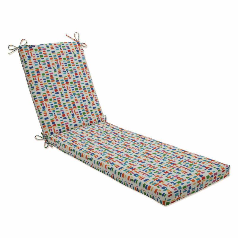 80&#34;x23&#34; Outdoor/Indoor Chaise Lounge Cushion Color Tabs Primaries Blue - Pillow Perfect, 1 of 8