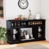 Tangkula TV Stand w/LED Lights & Remote Control Storage Cabinets & Adjustable Shelves - 3 of 4
