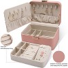 Jewelry Organizer Box, 2 Layers, Large Capacity, Double Lock and Large Mirror, Hidden Necklace Hooks, Removable Dividers - 3 of 4