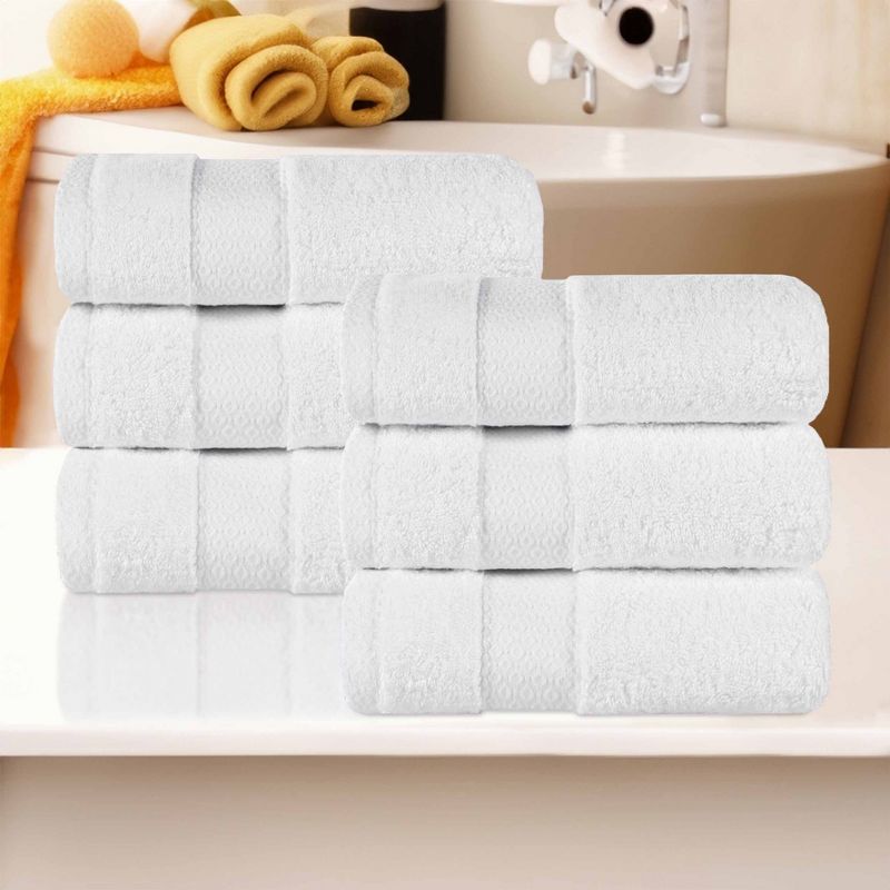 Cotton Heavyweight Ultra-Plush Luxury Hand Towel Set of 6 by Blue Nile Mills, 2 of 9