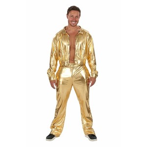 70's Gold Suit Disco Man Adult Costume - 1 of 4