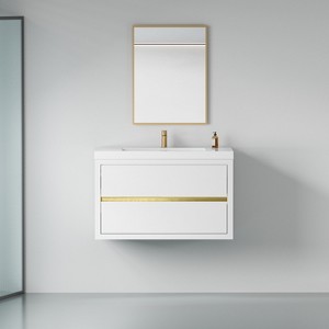 SEVOBAL Bathroom Storage Cabinets, Wall-Mounted Bathroom Vanity with Sink, Floating Storage Cabinet, Soft Close Drawers, White, 35.43"*19.69"*22.44" - 1 of 4