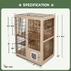 Elecwish Wooden Cat House Large Space Cats Cage with Scratching Post and Lockable Wheels Double Layer with Escape Door Outdoor/Indoor (Extra Large) - 3 of 4