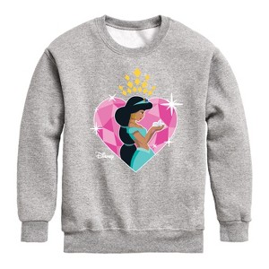 Boys' - Disney - Jasmine Heart Graphic Long Sleeve Fleece Sweatshirt - 1 of 4