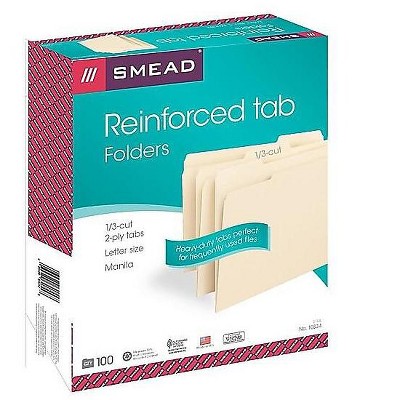 Smead File Folders Reinforced 1/3-Cut Tab Letter Size Manila 649160