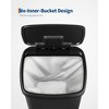 13 Gal / 50L Large Plastic Trash Can for Kitchen, Step-On with Soft Close Lid, Liner Rim, Rustproof Garbage Bin, Rear Handle, Matte Black - 4 of 4