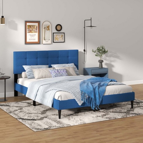 Blue 2024 tufted headboard