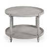 Kate and Laurel Bellport Round Wood Coffee Table, 29x29x21, Gray - 4 of 4