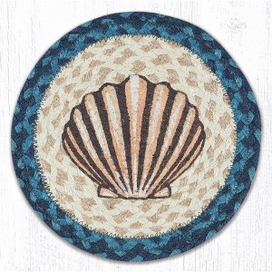 Earth Rugs Scallop Printed Round Trivet 10"x10" Heat-Resistant Kitchen Accessory - 1 of 3