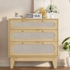 Coucheta 31.2" Rattan Dresser - 3-Drawer Wood Storage Cabinet, Modern Chest for Bedroom/Living Room - 2 of 4