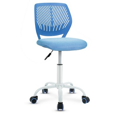 Costway Office Task Desk Armless Chair Adjustable Mid Back Swivel Study Chair Rose\Blue\Turquoise\Purple