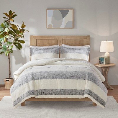 Okak All Size 3-Piece Imitation Lambswool Bed Comforter Set with Pillow Shams,Comfortable Lightweight Quilt Bedding Sets,Machine Washable