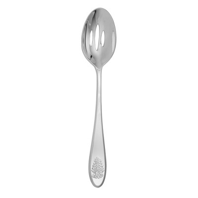 Spode Christmas Tree Slotted Spoon,18/10 Stainless Steel, 10"