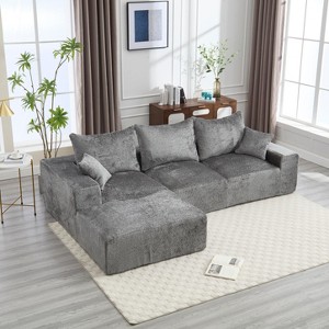 NicBex Couches for Living Room 108.27" L-shaped Sectional Sofa Chenille Upholstered 3-seater Sofa Couch with Throw Pillows - 1 of 4