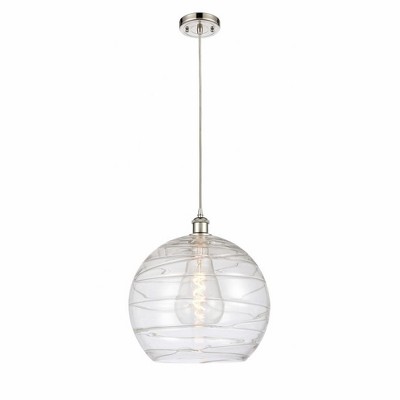 Athens Deco Swirl - 1 Light Pendant In Industrial Style-16.88 Inches Tall and 13.75 Inches Wide