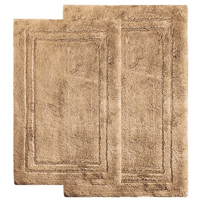 Non-Slip Machine Washable Solid Cotton 2 Piece Bathroom Rug Set by Blue Nile Mills
