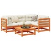 vidaXL Garden Sofa Set Wax Brown Solid Pine Wood Large Modular - Wax Brown No Cushion - 2 of 4