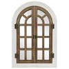 Beautyolove Farmhouse Arched White Wood Framed Windowpane Wall Mirror - 4 of 4