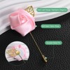 Unique Bargains Ribbon Alloy Outdoor Wedding Rose Flower Lapel Pin 48 Pcs - 2 of 4