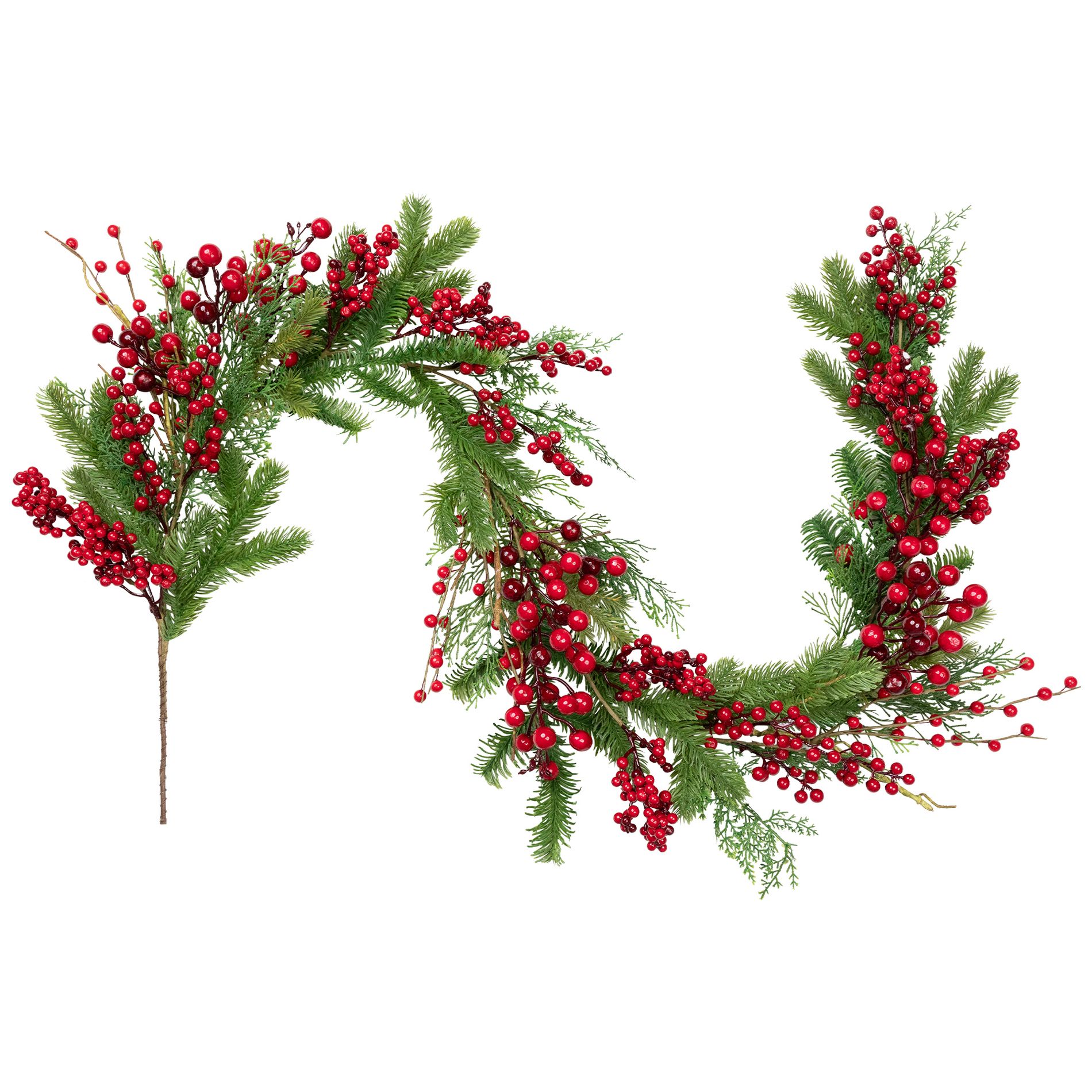 Northlight Cedar, Pine and Berries Artificial Christmas Garland - 5' - Unlit