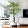 homfan 6/7FT Faux Tall Palm Tree, Triple Golden Cane Palm Trees,Large Artificial Tree Faux Plants with White Round Planter Pot Moss 1 Pack - 4 of 4