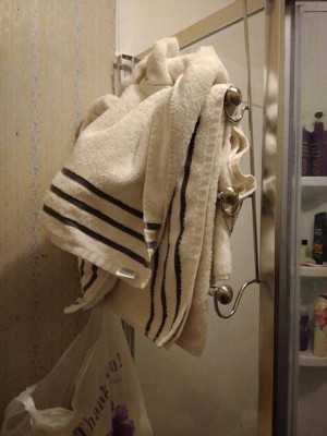 York Metal Over Shower Door Towel Rack 3 Split Finish